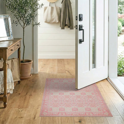 Pink Vintage Floral No. 2 Area Rug