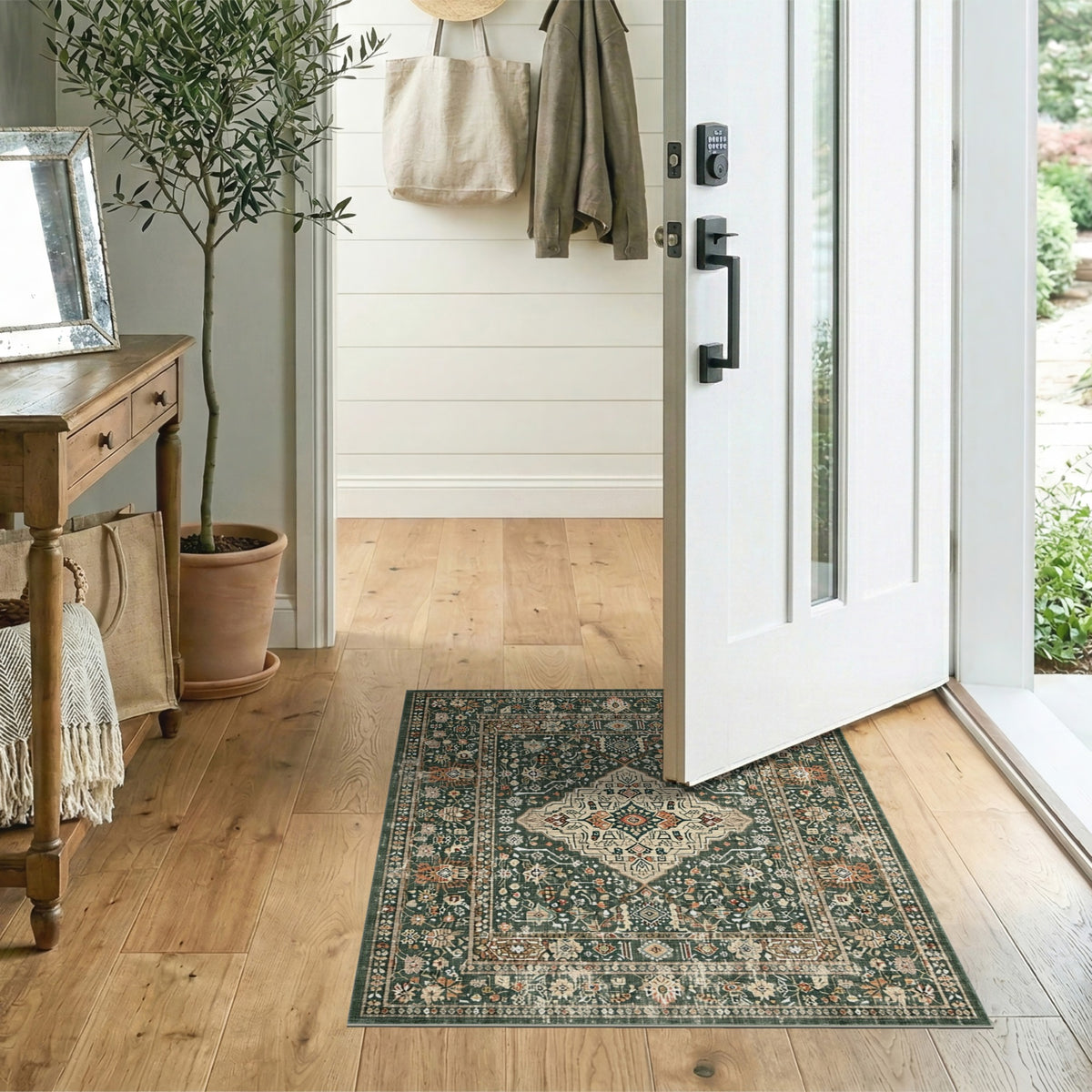 Green Floral Vintage No. 58 Area Rug