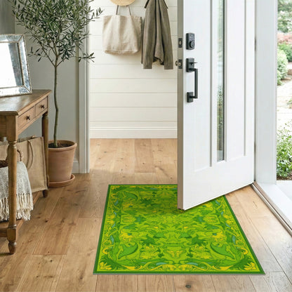 Kids Cartoon Green Dinosaur Kids Cartoon Area Rug