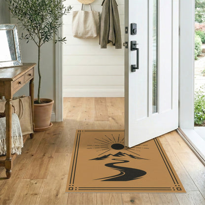 Southwestern Sun Mountain River Brown Area Rug