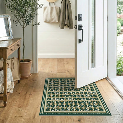 Green Bunny Lattice Area Rug