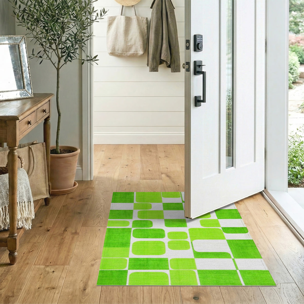 Green Geometric Modern No. 20 Area Rug