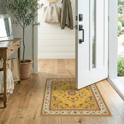 Yellow Floral Vintage No. 28 Area Rug