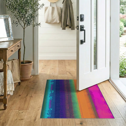 Vibrant Striped Dot Geometric Area Rug