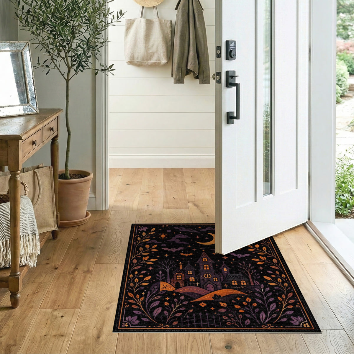 Midnight Haunted House Area Rug