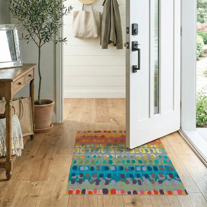 Multi-Color Abstract Oval Area Rug