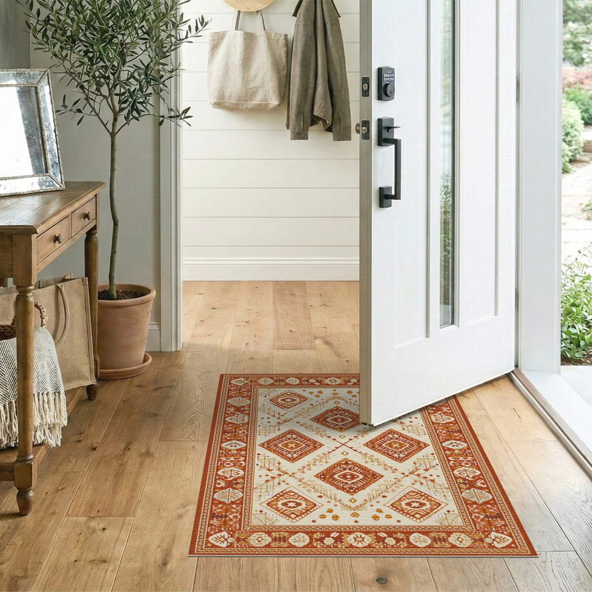 Southwestern Orange Geometric Area Rug