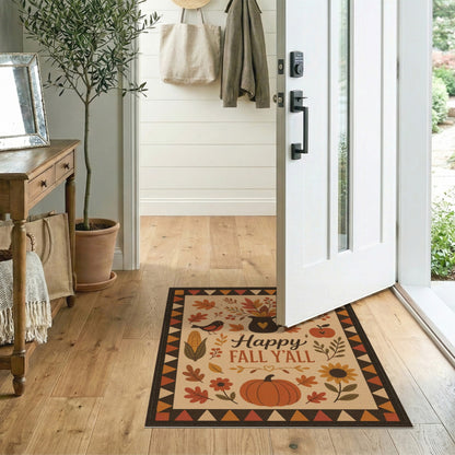 Happy Fall Y'all Autumn Harvest Area Rug