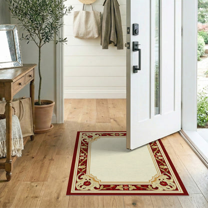 Red Floral Vintage Area Rug