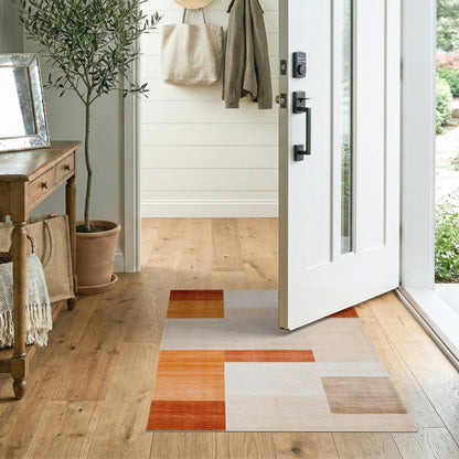 Orange Geometric Area Rug