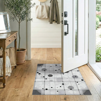 Geometric Modern Dot Black White Geometric Dot Area Rug