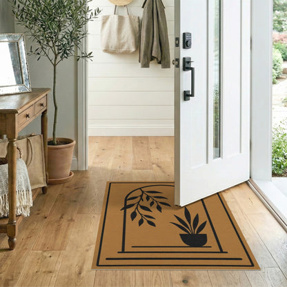 Boho Arch Botanical Brown Area Rug