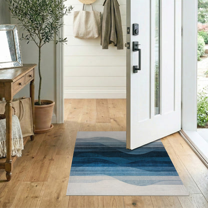 Blue Wave Abstract No. 13 Area Rug
