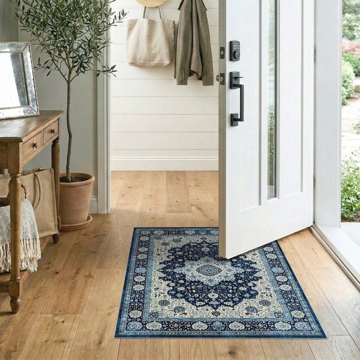 Blue Persian Medallion Area Rug