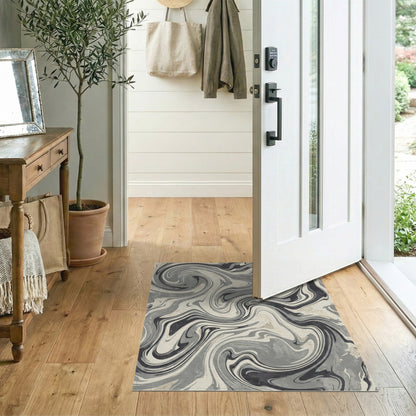 Grey Abstract Area Grey Marble Swirl Abstract Area Rug