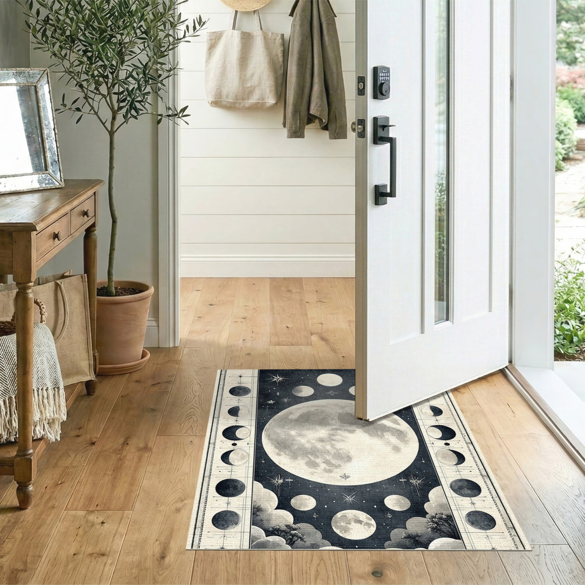 Celestial Moon Phases Washable Rug