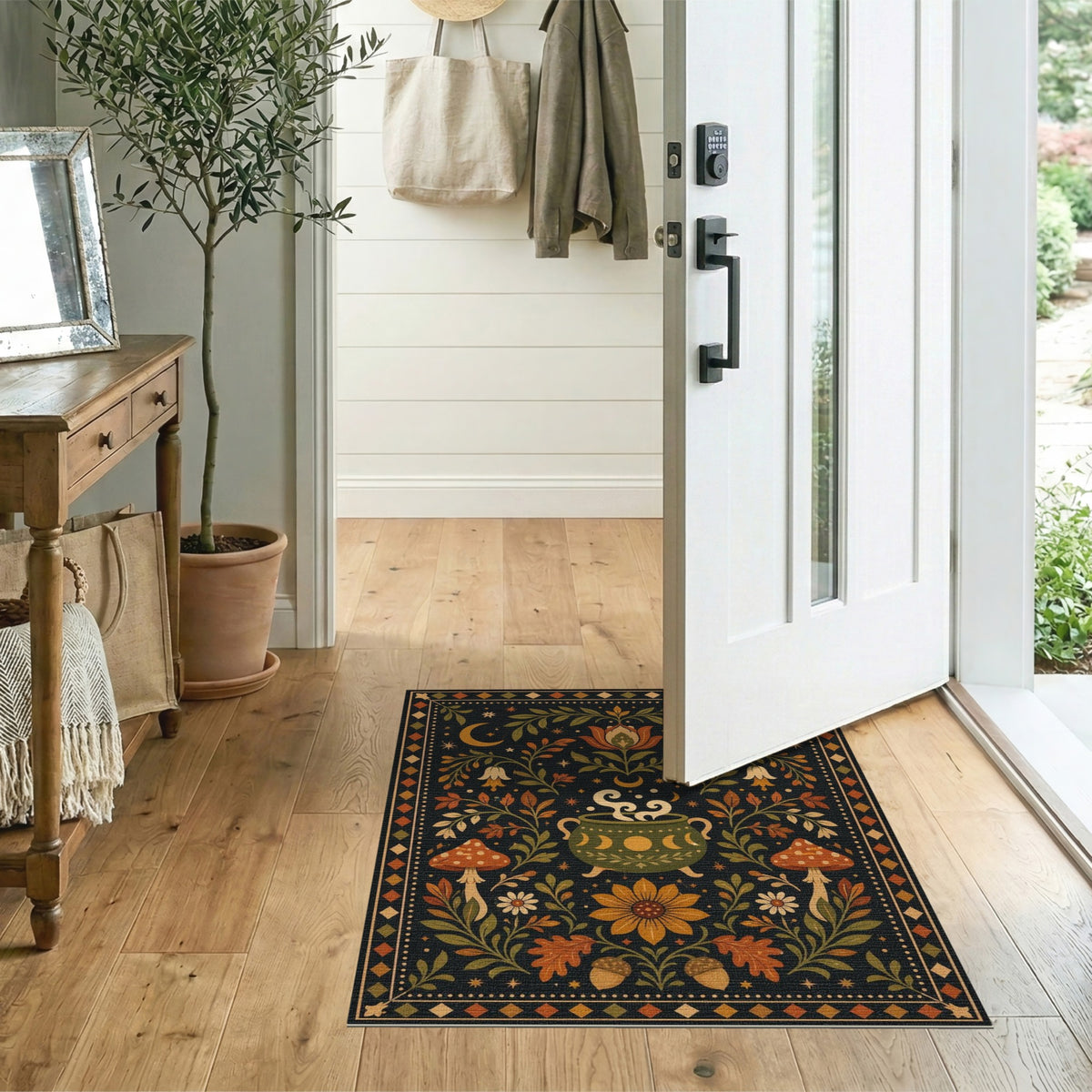 Mystic Mushroom Cauldron Area Rug
