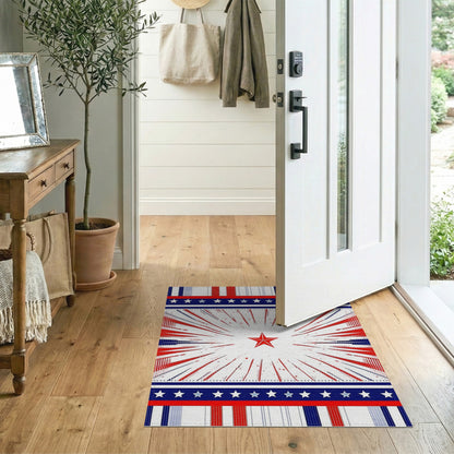 Patriotic Red Starburst Area Rug