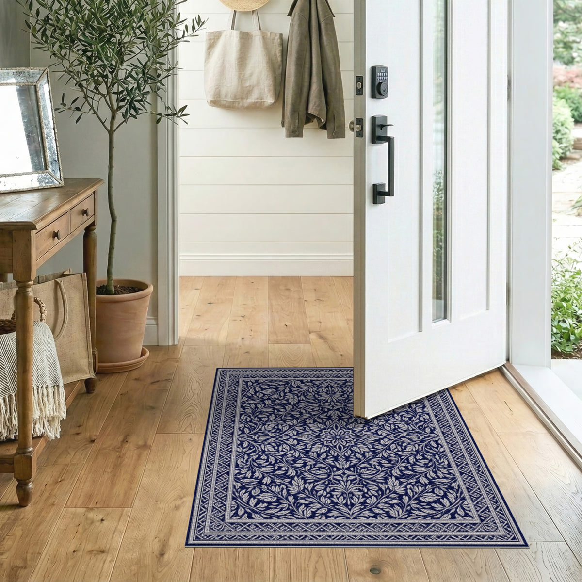 Navy Blue Floral Vintage No. 12 Area Rug