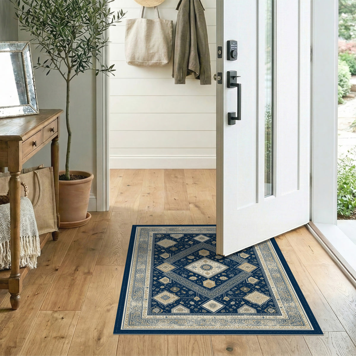 Navy Blue Persian Medallion No. 29 Area Rug