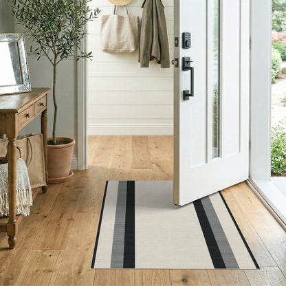Black and White Vertical Black White Vertical Stripe Area Rug