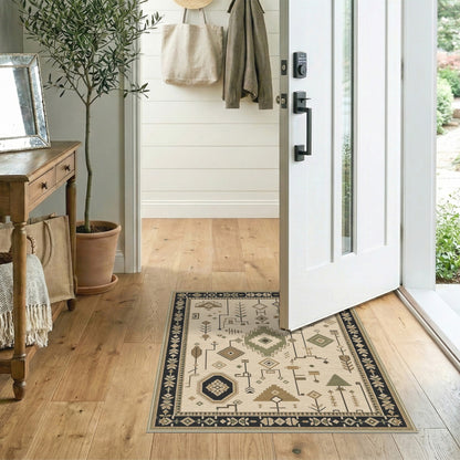 Heritage Tribal Beige Geometric Beige and Neutral Area Rug