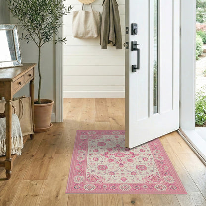 Pink Floral Vintage No. 140 Area Rug