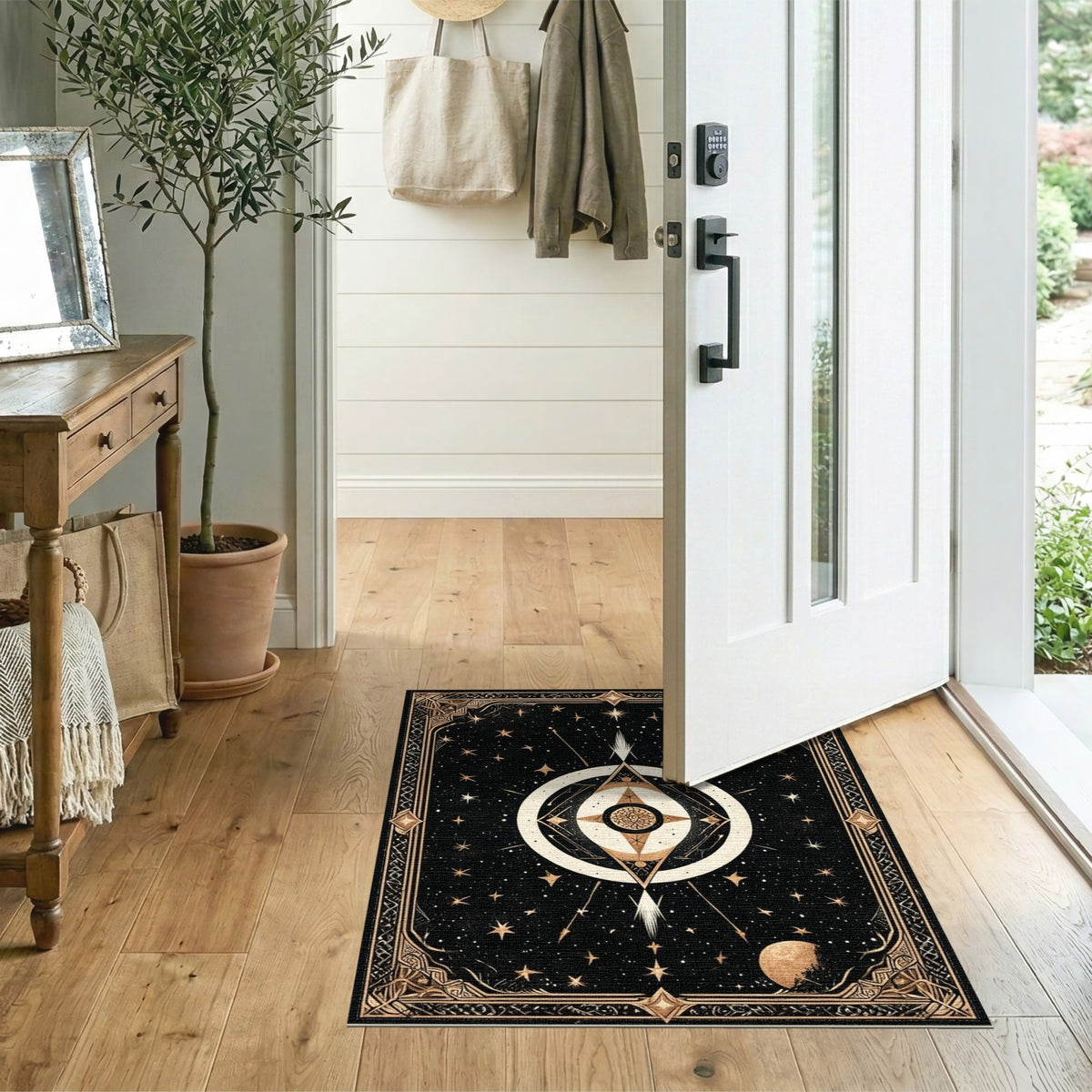 Celestial Gold Geometric Area Rug