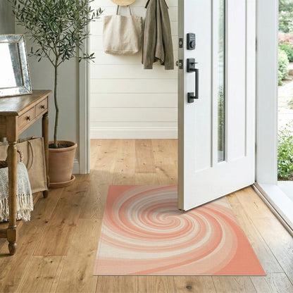 Orange Swirl Spiral Area Rug