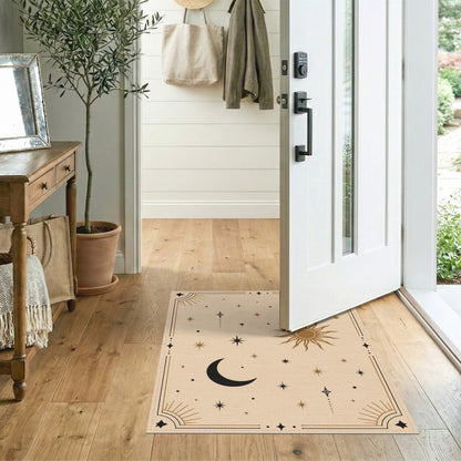 Boho Celestial Sun Moon Stars Area Rug