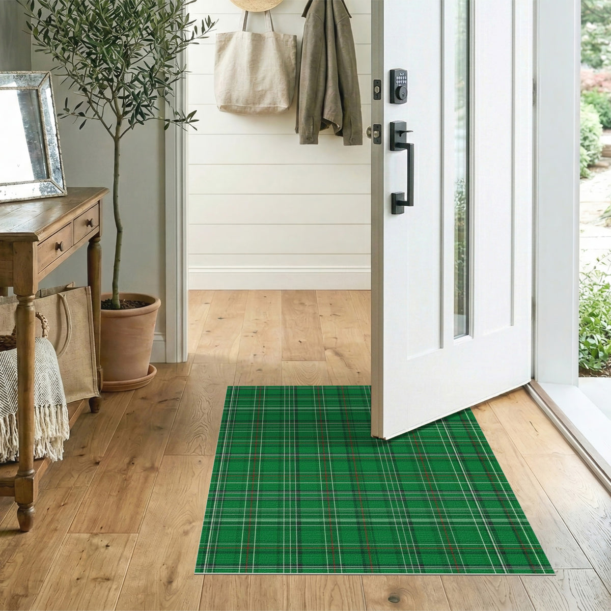 Green Plaid Heritage Area Rug