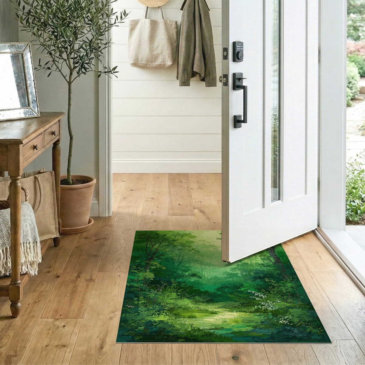 Verdant Forest Stream Area Rug