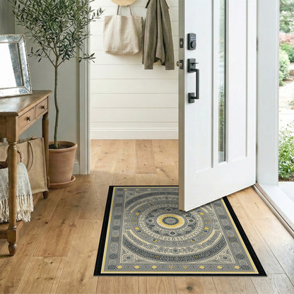 Black White Mandala Area Rug