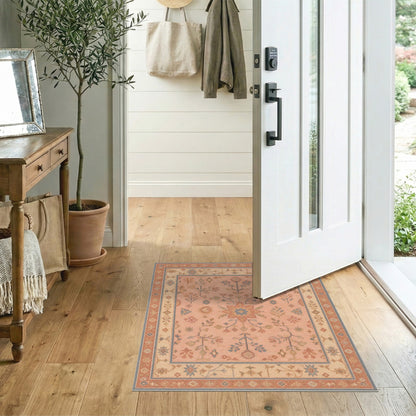 Pink Floral Medallion Floral Vintage Area Rug