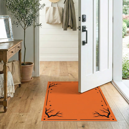 Spooky Orange Bare Branch Area Rug