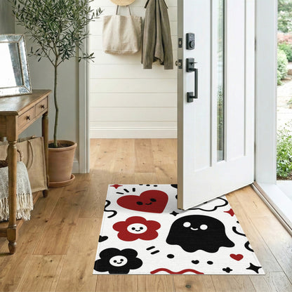 Cute Ghost Heart Kids Cartoon Washable Area Rug