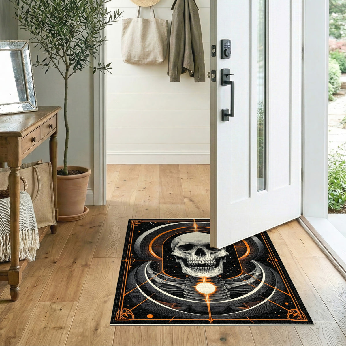 Eclipse Skull Geometric Area Rug