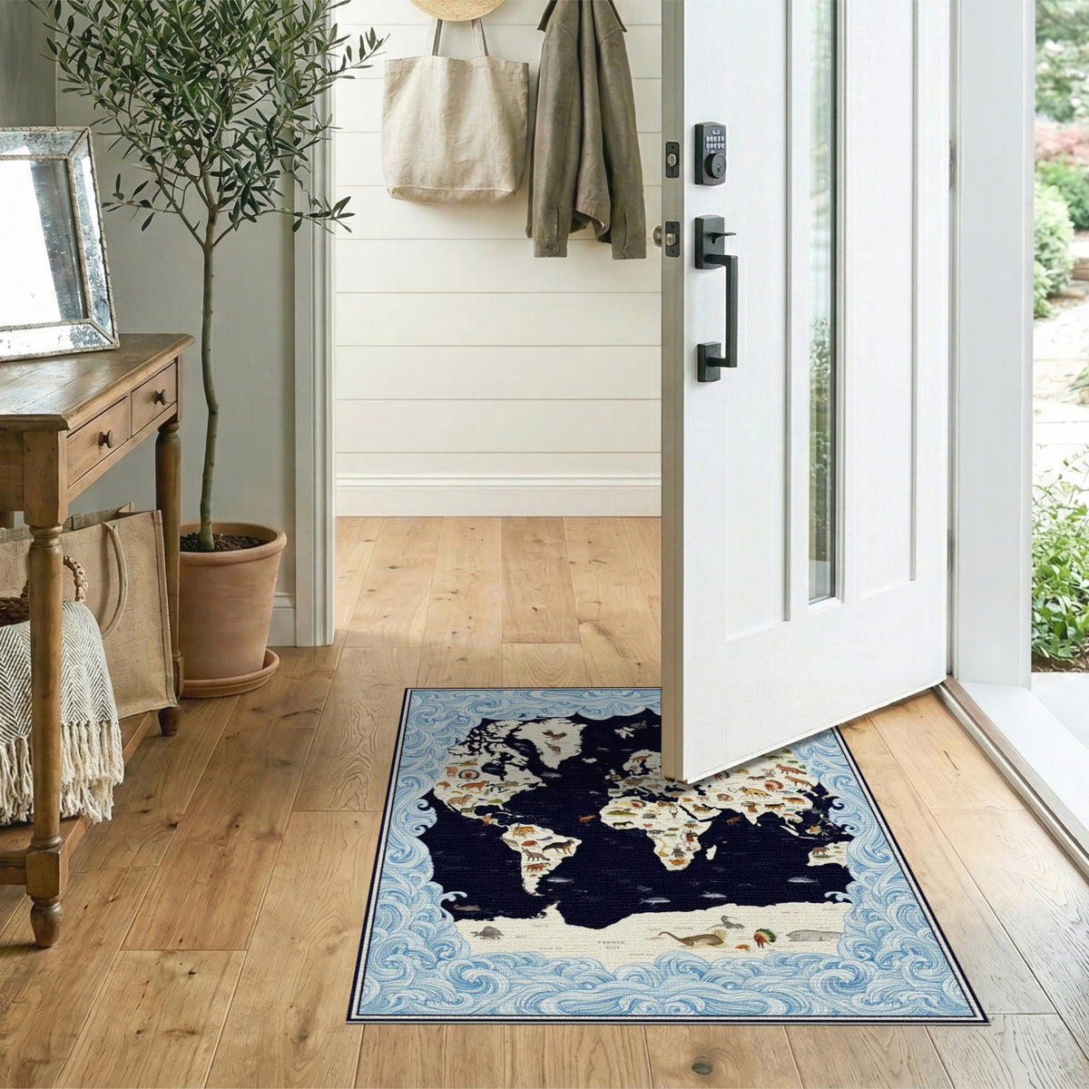 World Wildlife Map Area Rug