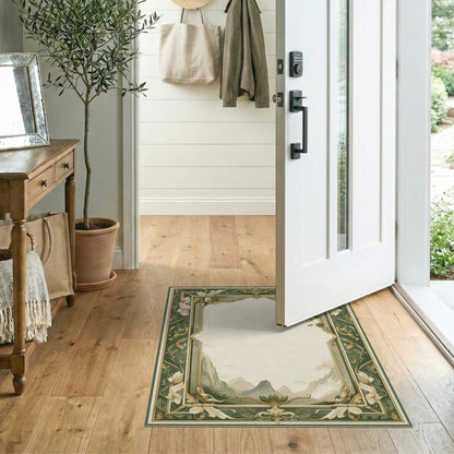 Green Floral Vintage Mountain Rug
