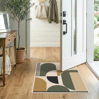 Modern Geometric Arch Beige Area Rug