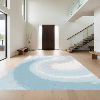 Abstract Blue Gray Swirl Rug