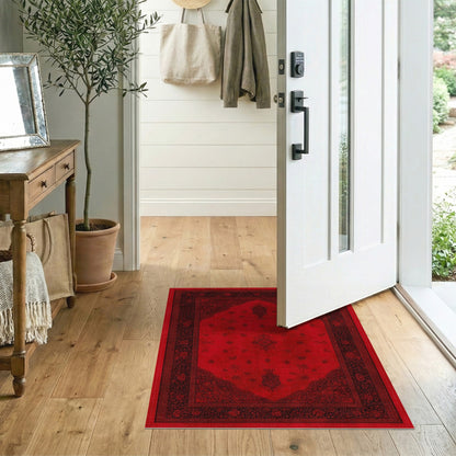 Deep Red Deep Red Persian Medallion Area Rug