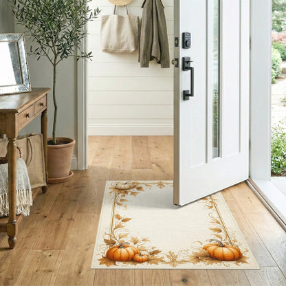 Autumn Pumpkin Frame Washable Area Rug