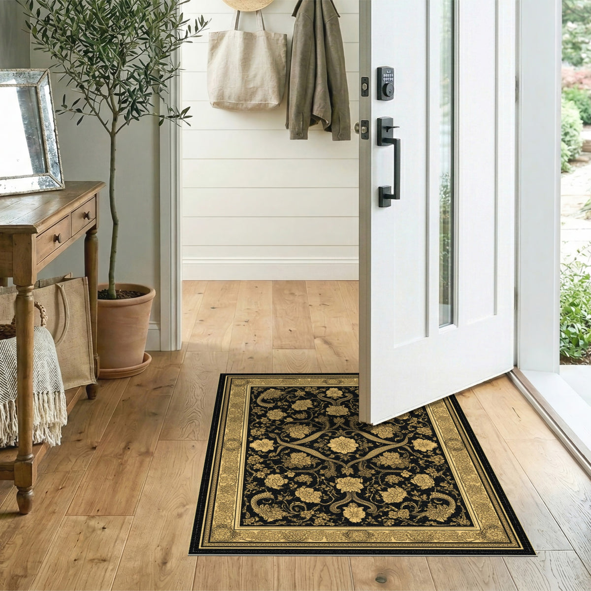 Floral Vintage Gold Floral Vintage Area Rug