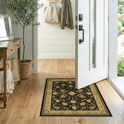 Floral Vintage Gold Floral Vintage Area Rug