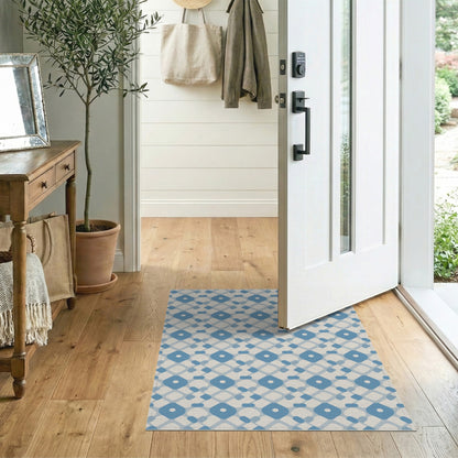 Blue Geometric Area Rug