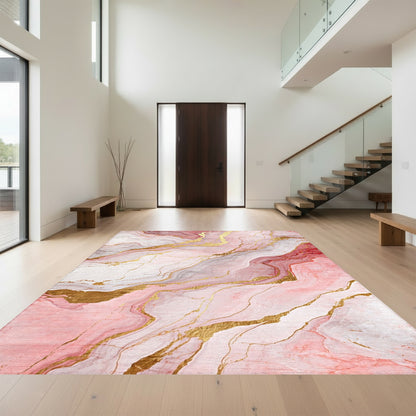 Rose Gold Marble Vein Rug