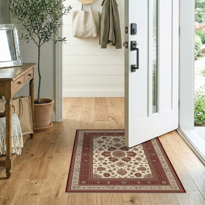 Red Floral Persian No. 27 Area Rug