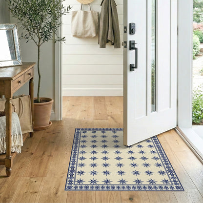 Blue Star Geometric Area Rug