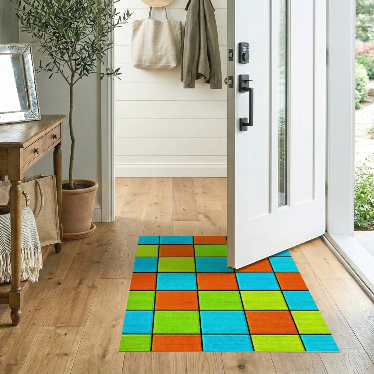 Multi-color and Patterns Vibrant Color Block Geometric Area Rug